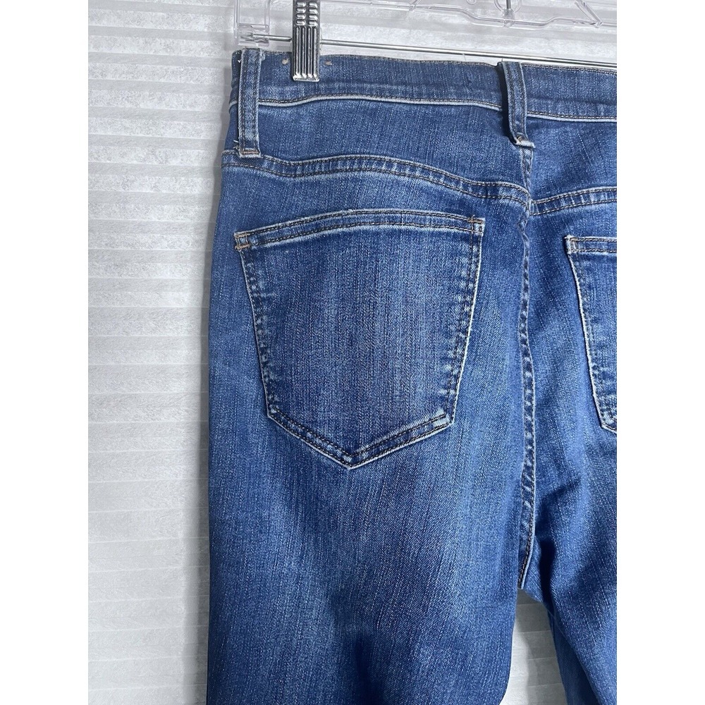 Madewell Womens Dark Jeans Size 27, 10" High Rise Skinny Raw Hem Button Fly - Picture 12 of 16